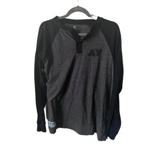 Saskatchewan Roughriders |  Black/Grey Baseball Tee Henley | Size M